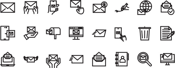 Fototapeta premium Business and management line icons set. Management icon collection. Vector