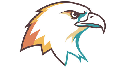 Fototapeta premium Eagle head illustration colorful vector graphic on a white background