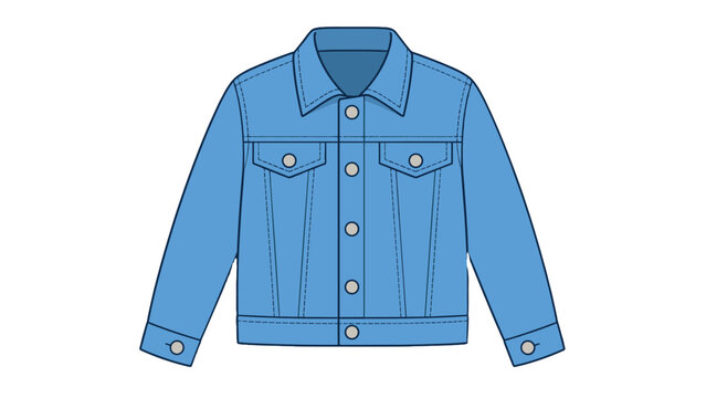 Blue denim jacket vector illustration isolated on white