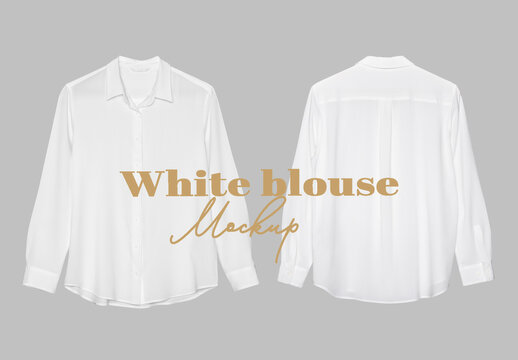 Elegant White Blouse Mockup PSD