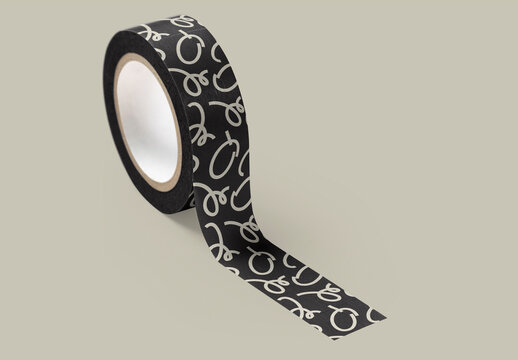 Decorative Black Tape Mockup PSD
