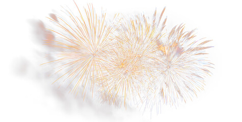 Obraz premium Glowing Fireworks Burst with Sparkling Celebration Overlay PNG