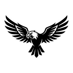 Fototapeta premium Black and white eagle illustration flying 1.