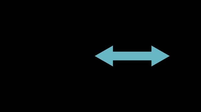 arrow black background. direction symbol indicating back or previous page. simple red pointer showing opposite direction.4k motion video.