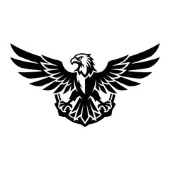 Fototapeta premium Black and white eagle logo symbol.
