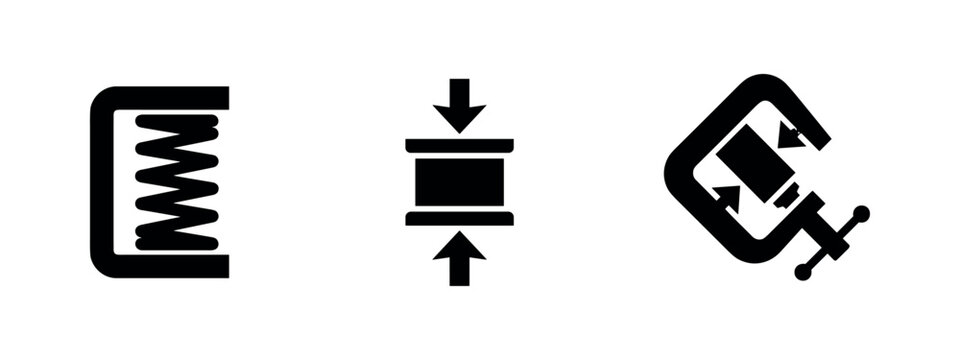 Icons representing compression and force