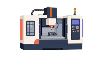 Naklejka premium CNC milling machine color icon isolated on white background