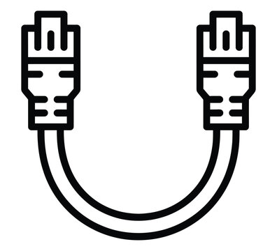 Ethernet Network Cable Connector Line Icon Vector Illustration