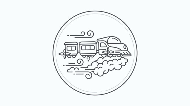Vintage locomotive train engine icon.