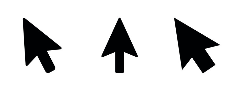 Collection of computer mouse pointer and cursor icons for user interface design.