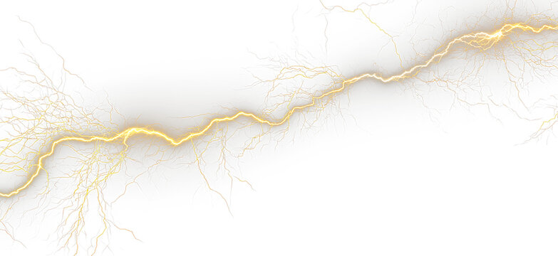 Powerful Yellow Thunder Strike with Radiant Plasma Energy PNG