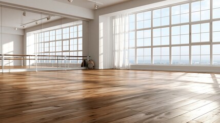 Fototapeta premium Bright and Spacious Dance Studio Interior
