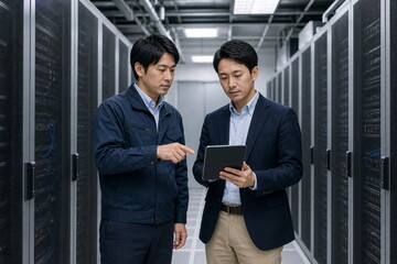 Fototapeta premium サイバー対策の組織図を確認する社員