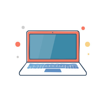 Flat vector illustration of a laptop computer