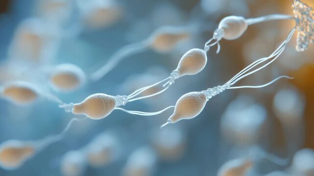 selective focus sperm cell motility using flagellum for movement toward egg cell