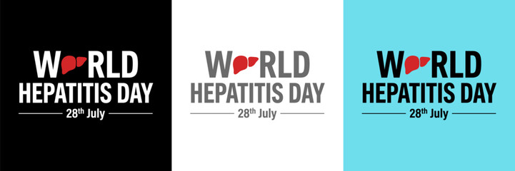 World hepatitis day banner set on July 28 with minimalist red liver organ icon text typography © Seriously ?
