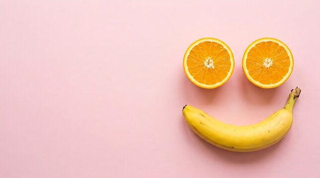 Fresh fruit smiley face minimal setup