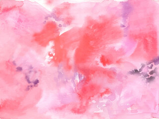 Fototapeta premium Pink and Red Cloudy Watercolour Texture Background