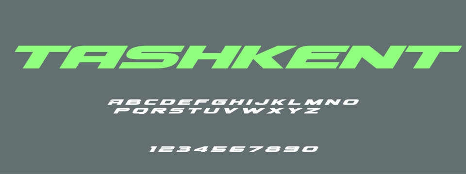 Tashkent Sport Font Typography &mdash; Bold Athletic Display Alphabet Inspired by Uzbek Team Identity and Urban Energy