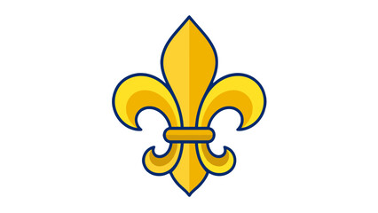 Golden fleur de lis ornamental heraldic symbol vector © Mark