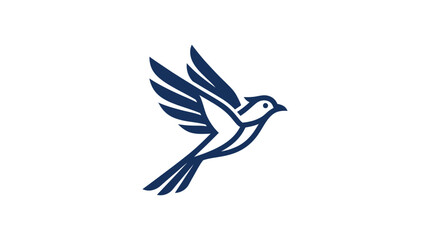 Fototapeta premium A minimalist graphic illustration of a bird in flight against a plain background