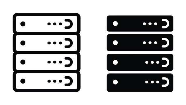 Black and white server icons Vector
