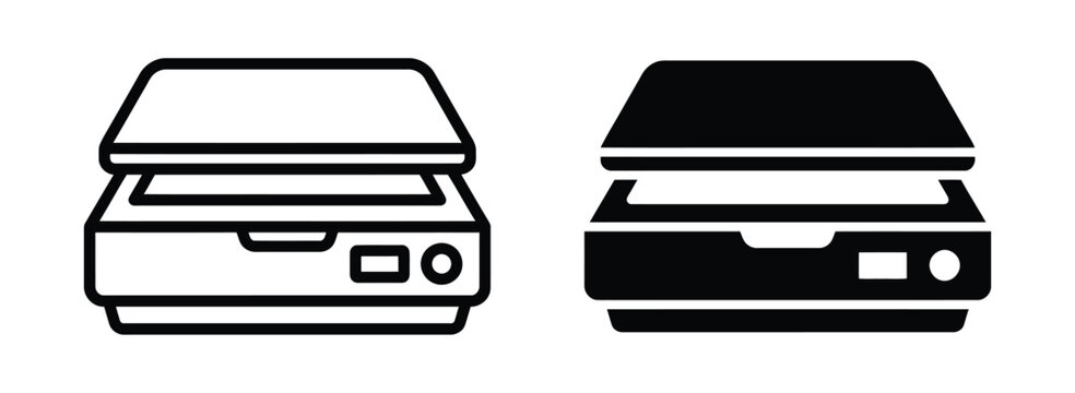 Black and white printer icons Vector