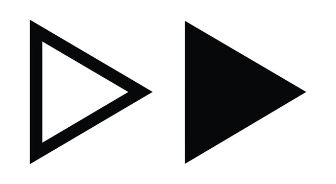 Black play buttons icons Vector