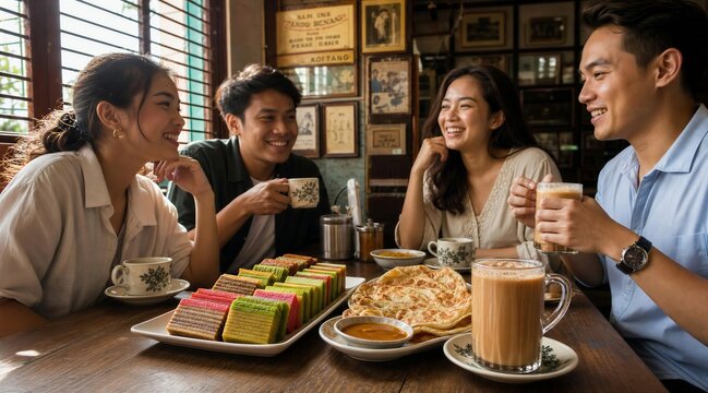 Sharing Traditional Sarawak Layer Cake and Roti Canai in Heritage Cafe