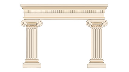 Classical column gate with ornate capitals vector illustration © Mark