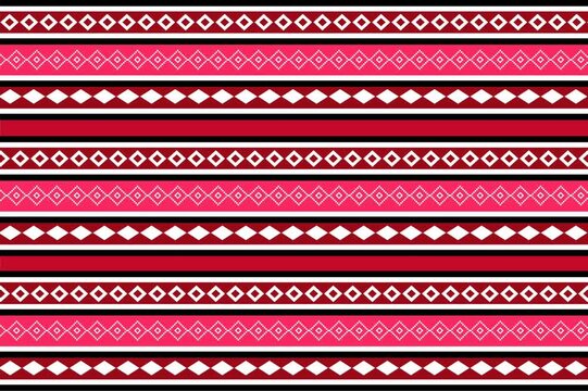 Pink and Red Ethnic Geometric Pattern - Traditional Diamond Ornamental Stripe Design animation
