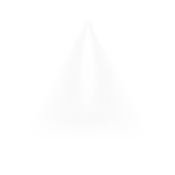 White spotlight PNG isolated on transparent background with dramatic stage lighting beam, realistic volumetric rays, glowing halo and studio illumination effect
