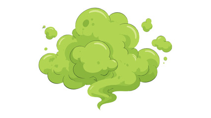 Naklejka premium Green toxic smoke cloud cartoon vector illustration