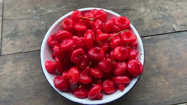Fresh red water guava or commonly called button guava