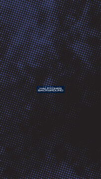 Abstract Dark Halftone Dot Pattern Background with Blue Gradient Glow