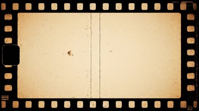 Vintage film reel strips with empty frames showcasing nostalgic cinematic style