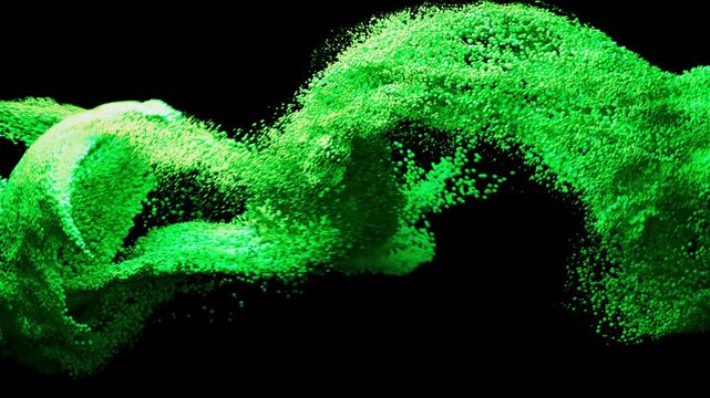 3d render of abstract art video animation with flow spheres