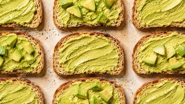 Avocado Toast Pattern Healthy Breakfast Food Layout