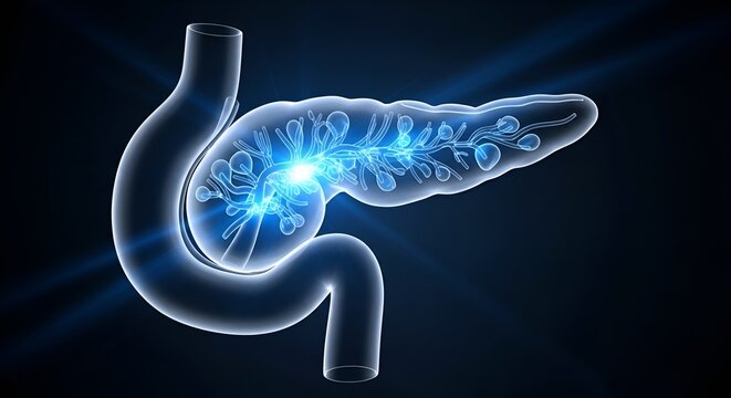 Human Pancreas Digestive Organ X Ray Illustration