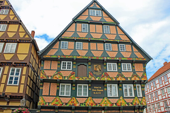 Celle: Fassade Hoppenerhaus (1532, Niedersachsen)