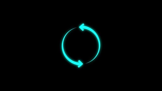 Refresh icon. Circle arrow icon refreshes and reloads, Two Arrow Cycle Recycle animated, recycle symbol, Animated loading refresh arrows spinning, circle arrow refresh icon