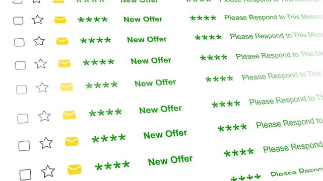 New email notification alert concept. represents incoming email with New Offer discount code. digital envelope icon, Unread Messages Alert, message icon animation. message box icon message 