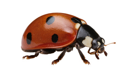 Red ladybug with black spots, isolated on transparent background © Marcel