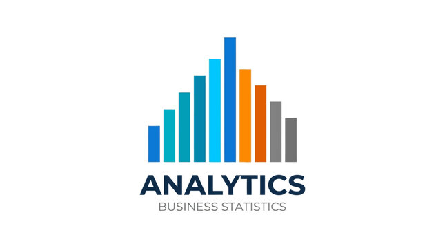 Business statistics and analytics graph logo.