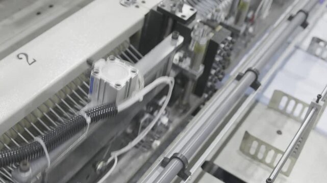 Industry machine working, Plastic bag shopping bag production machine, Factory machine working. Manufacturing system, Industrial automation, Production line.