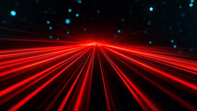 Abstract red light streaks in dark space