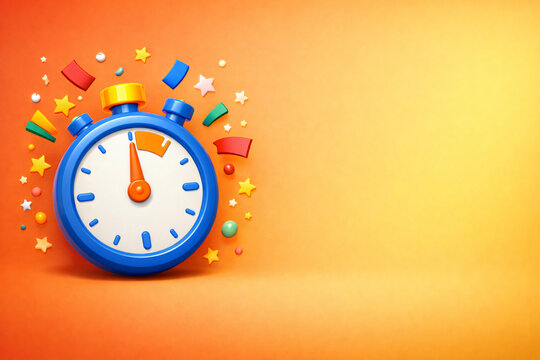 clock on a red background