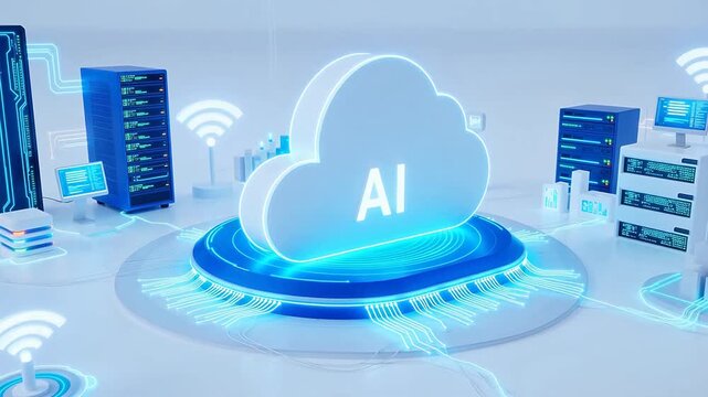 AI cloud technology server room