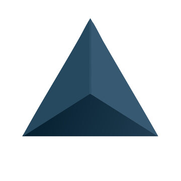 Dark Blue Triangular Pyramid Vector Shape