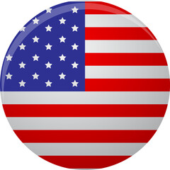 Fototapeta premium Icon label glossy usa round